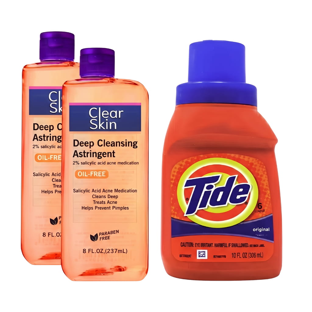 2 Clear Skin Astringent & Tide Detergent Bundle