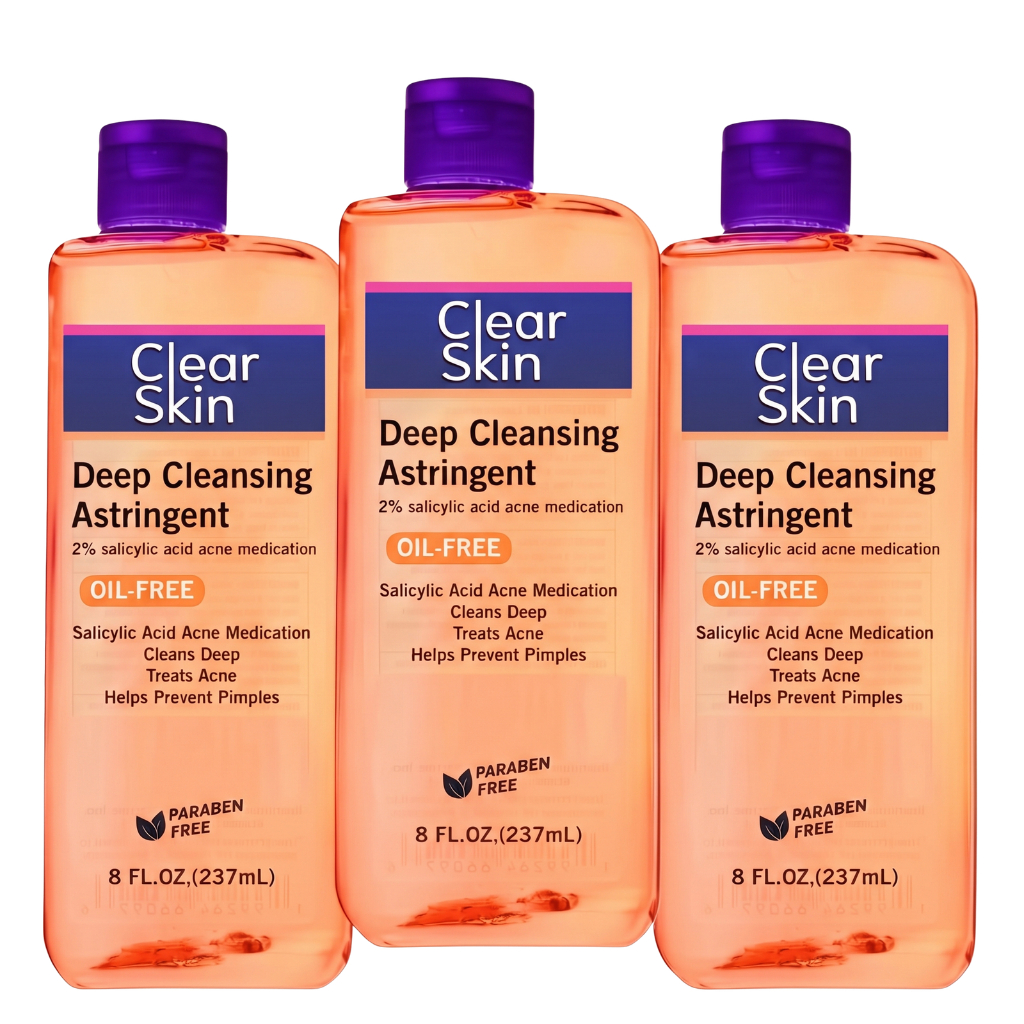 (3-Pack) Clear Skin Deep Cleansing Astringent (2% Salicylic Acid)